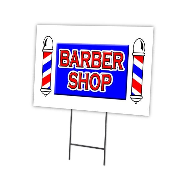 Signmission Barber Shop Yard Sign & Stake outdoor plastic coroplast window, C-1824 Barber Shop C-1824 Barber Shop - main